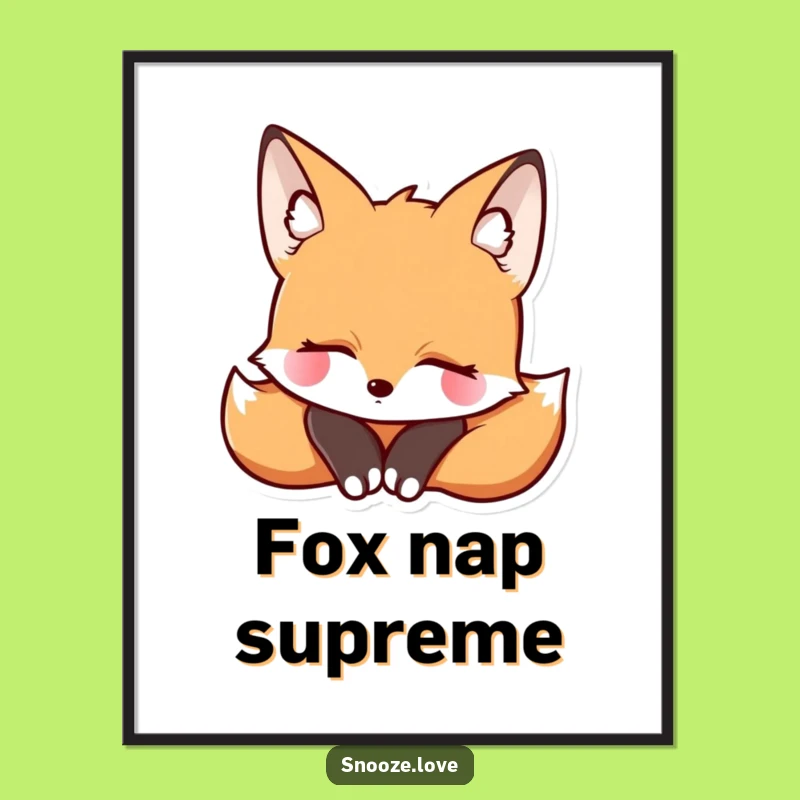 Funny Fox Rest Digital Art: Instant Serenity for Walls Funny Gift