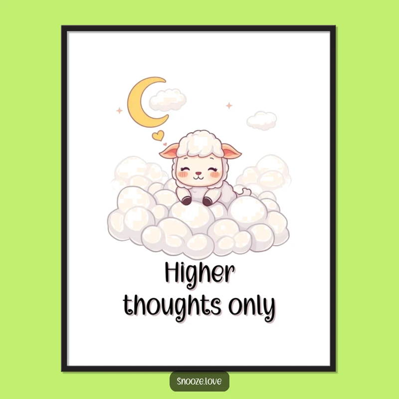 Funny Sheep Dream Digital Art: Instant Whimsy for Walls Funny Gift