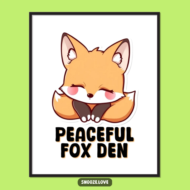 Funny Fox Rest Poster: Serene Woodland Art Funny Gift