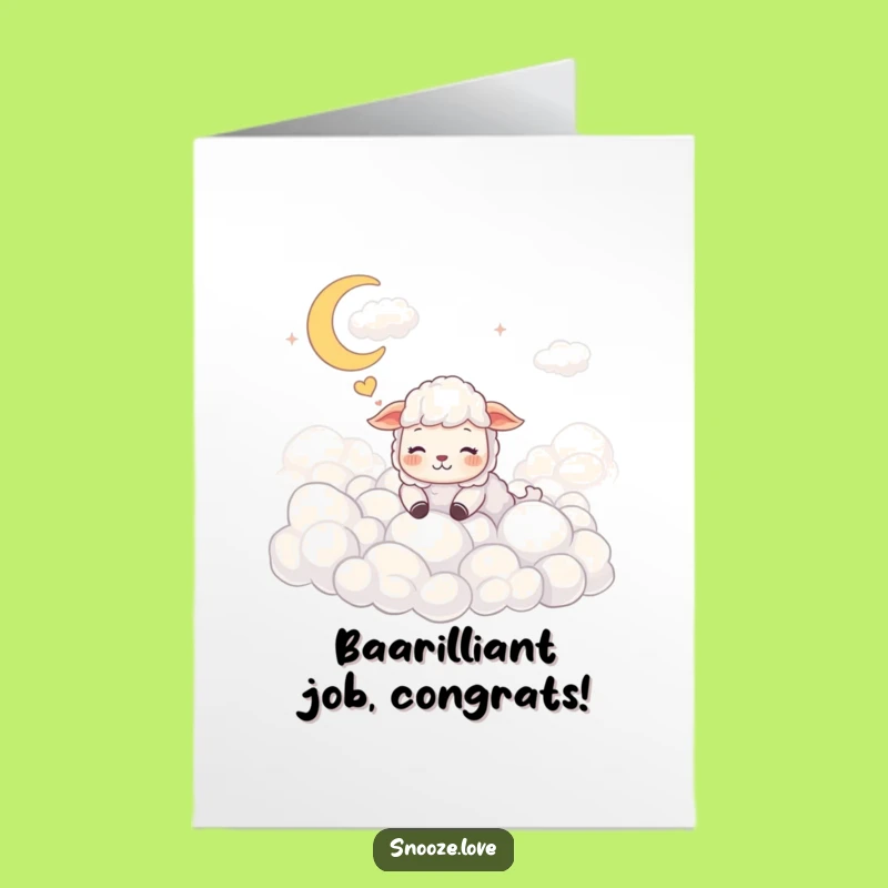 Free Printable Congratulations Card: Sheep Cloud Dreams, Funny Downloadable Success