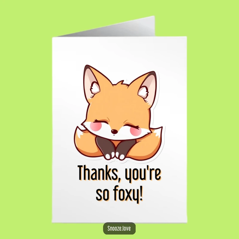 Free Printable Thank You Card: Resting Fox, Funny Downloadable Gratitude
